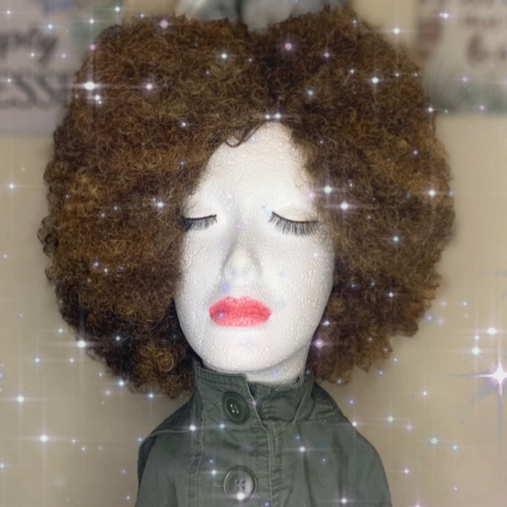 Curly Afro with Highlights Unit